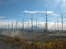 The HAARP antenna array at Gakona, Alaska, used for ionospheric research transmissions.