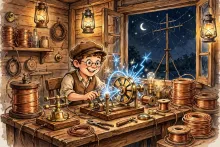 Cartoon illustration for the ARRL founding history article